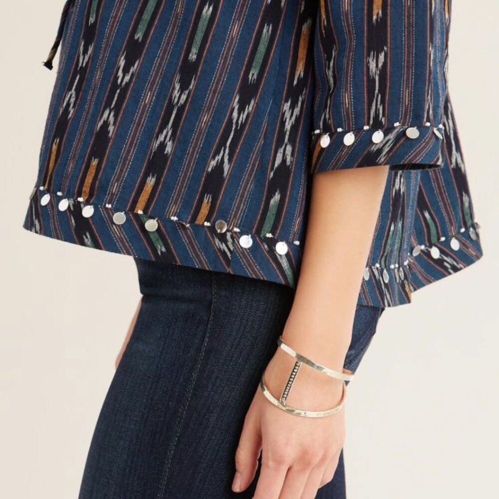NWT WORLD MARKET Womens' Navy Blue Ikat Lightweight Devi Jacket L/XL